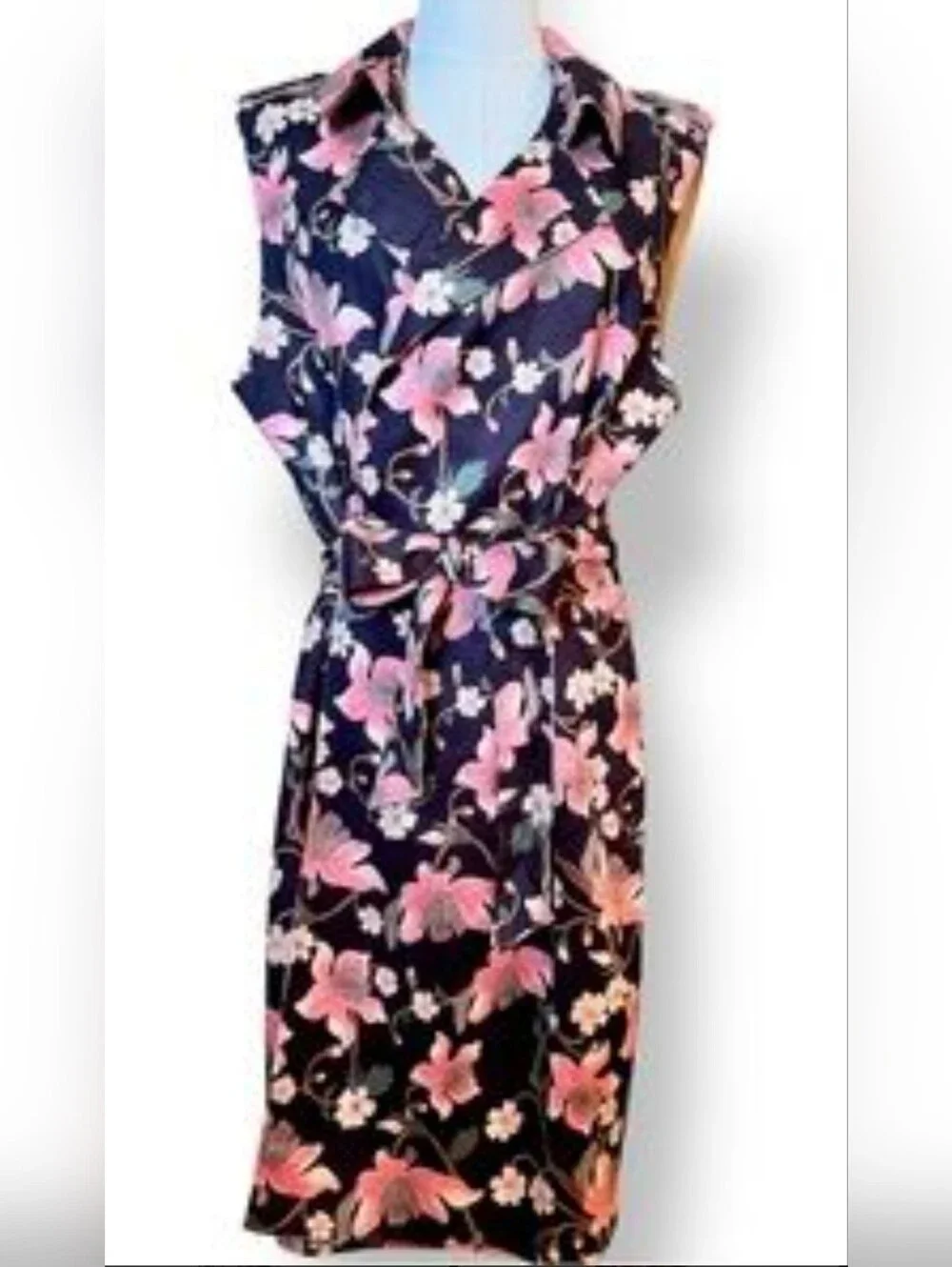 NWOT! Boho Summer Resort Beach Floral Women's Sleeveless Belted Jacket Vest 1X